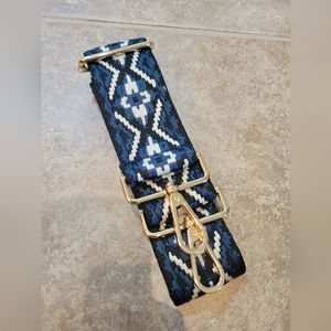 Black and Blue Bag Strap- adjustable
